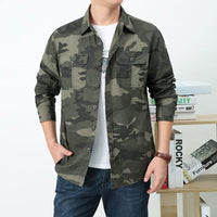 Herren Utility-Hemdjacke mit Klappbrusttaschen und geradem Schnitt in Olivgrün