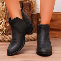 Damen Stiefeletten mit Blockabsatz und bequemer Passform in Schwarz