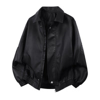 Herren Oversize-Blouson mit elastischem Saum und verdecktem Reißverschluss in Schwarz