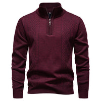Herren Pullover mit Reißverschluss in Bordeaux
