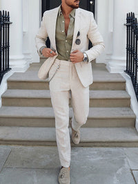 Étienne | Herren Anzug Zweiteilig Slim Business Elegant Hochzeit Klassisch in Beige