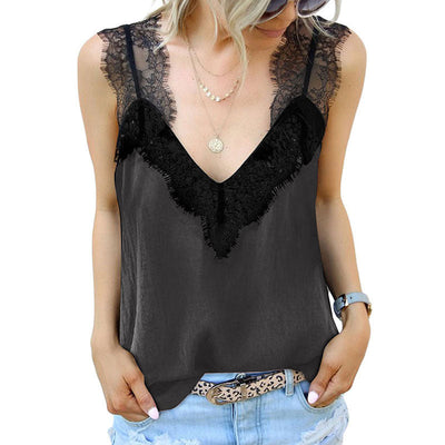 Britteon® | Damenbluse mit V-Ausschnitt aus Spitze