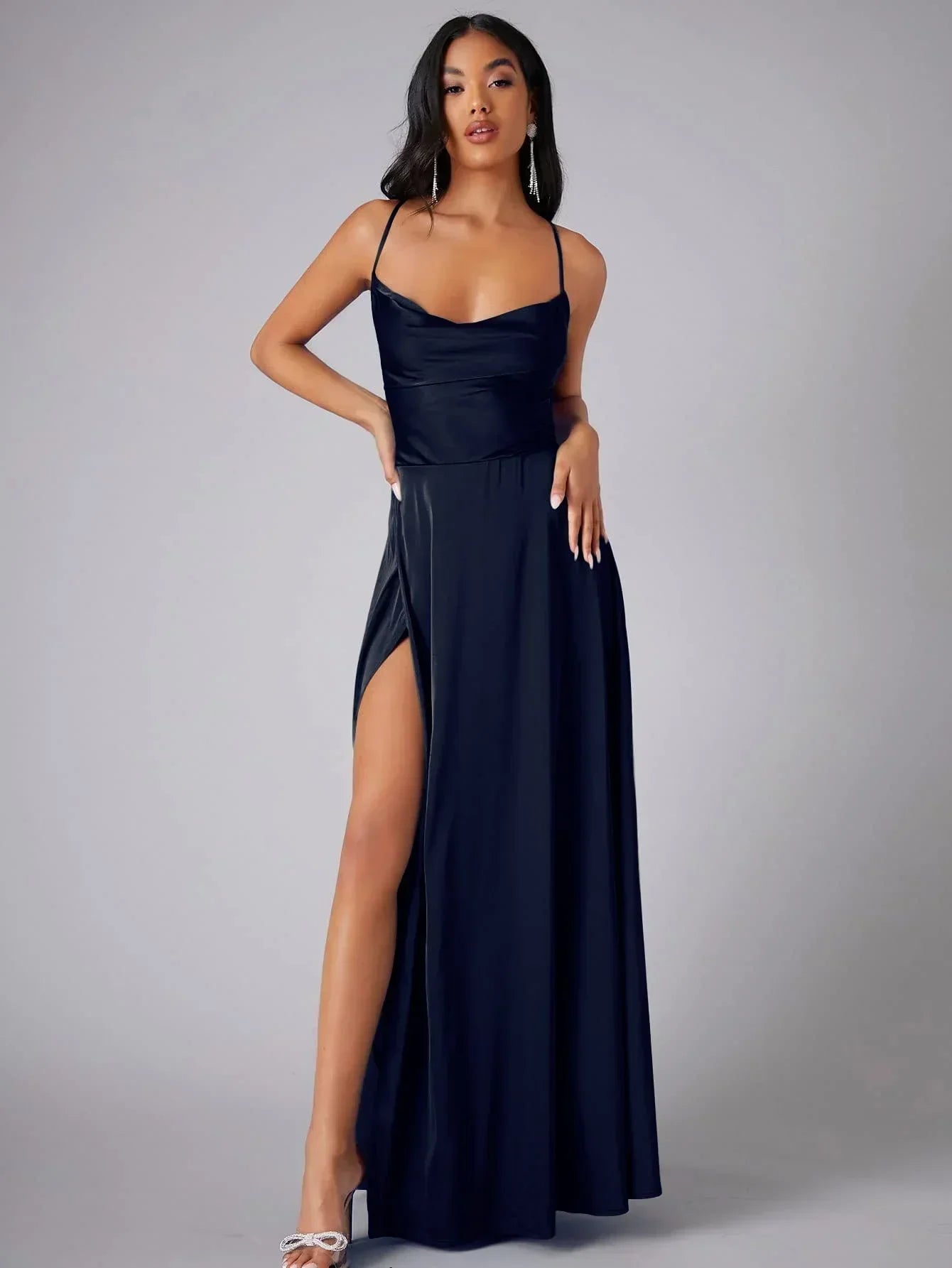 Damen ärmelloses Maxikleid mit Schlitz für den Sommer