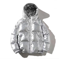 Greta | Gefütterte Thermo Steppjacke in Silber mit Kapuze