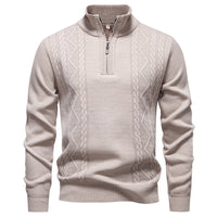 Herren Pullover mit Reißverschluss in Beige