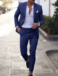 Étienne | Herren Anzug Zweiteilig Slim Business Elegant Hochzeit Klassisch in Dunkelblau