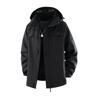 Damen Jacke mit Kapuze, Kordelzug und Taschen in Schwarz
