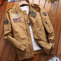 Herren Patchwork-Bomberjacke mit Ärmeltasche und geripptem Bündchen in Khaki 2502