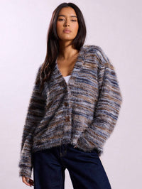Damen Oversized Langarmpullover in Grau