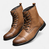 Stilvolle Herrenstiefel aus hochwertigem Kunstleder in Braun