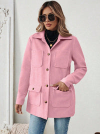 Damen Utility-Jacke mit praktischen Taschen in Rosa