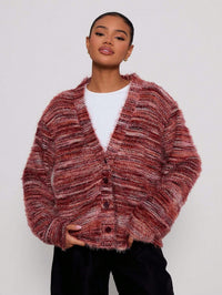 Damen Oversized Langarmpullover in Rot
