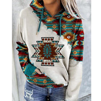 Damen Hoodie mit Kordelzug und Kängurutasche in Weiß B