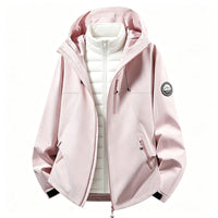 Damen Softshell-Outdoorjacke mit abnehmbarer Innenjacke in Altrosa