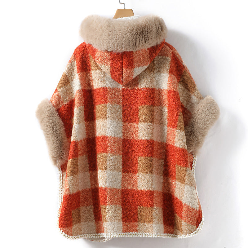 Risa | Poncho-Jacke mit Imitationsfell