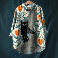 Lucy™ - Katzenkunst-Shirt in Mehrfarbig