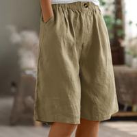 Fenna | Damen Freizeitshorts Weit Komfort Casual Sommer Lässig in Khaki