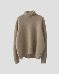 Irena | Pullover mit Rollkragen in klarer Silhouette in Braun