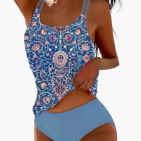 Dam Tankini Bikini Set – Bohemian Stil für Strand und Pool in Dunkelblau