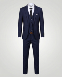 Charles | Herren 3-Teiliger Anzug Weste Elegant Business Hochzeit in Marineblau