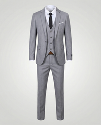 Charles | Herren 3-Teiliger Anzug Weste Elegant Business Hochzeit in Grau