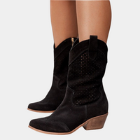 Orthopädische Cowboystiefel für Damen mit Arch Support – Komfortable und modische Westernstiefel in Schwarz