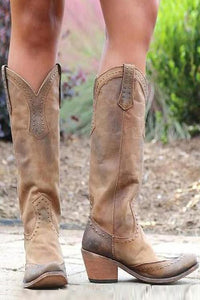 Orthopädische Western-Cowboystiefel mit Arch Support für Damen Komfort und Stil in Gelb