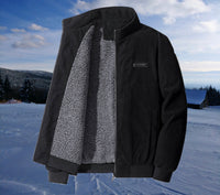 Poul™ - Retro-Cord-Sherpa-Jacke in Schwarz