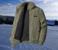 Poul™ - Retro-Cord-Sherpa-Jacke in Army Grün