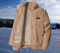 Poul™ - Retro-Cord-Sherpa-Jacke in Beige