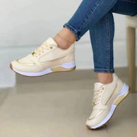 Angelika | Damen Orthopädische Plateau Sneaker in Gold