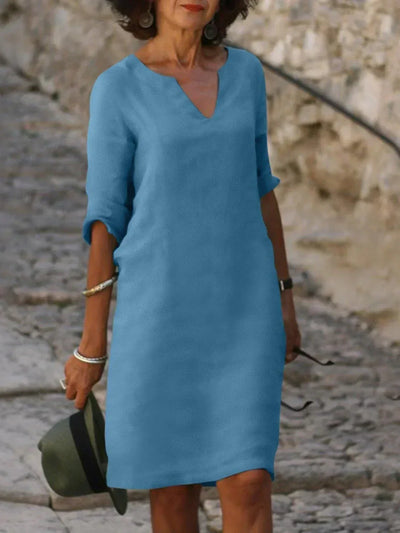 Aurica  - Elegantes Und Feminines Kleid Mit V-Ausschnitt