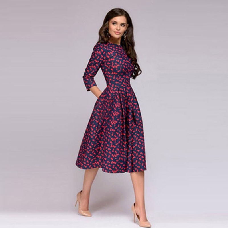 Fudus | Elegantes Kleid Mit Rotem Punkteprint