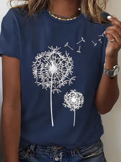 Fudus | Sommer Bedrucktes O-Ausschnitt T-Shirt