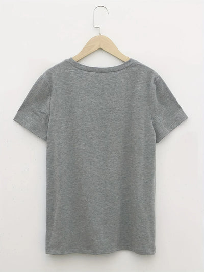 Fudus | Sommer Bedrucktes O-Ausschnitt T-Shirt