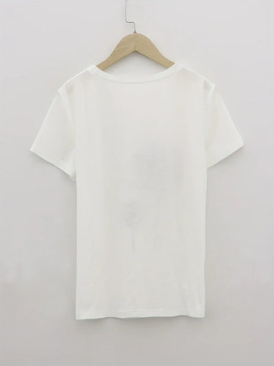 Fudus | Sommer Bedrucktes O-Ausschnitt T-Shirt