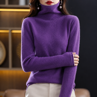 Akainu - Eleganter Rollkragenpullover in Lila