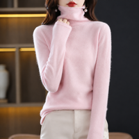 Akainu - Eleganter Rollkragenpullover in Rosa
