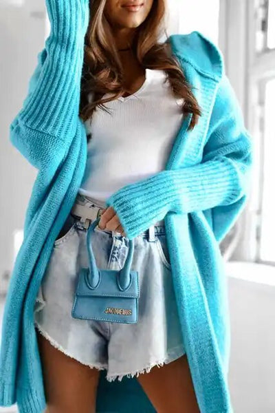 Langer Strickpullover