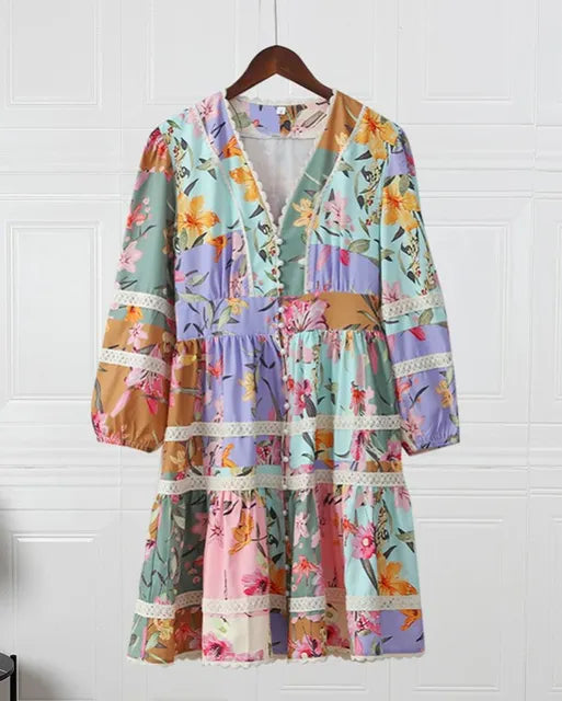 Angelin | Böhmisches Kleid mit Faltenärmeln