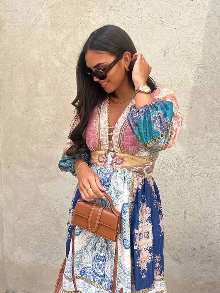 Angelin | Böhmisches Kleid mit Faltenärmeln