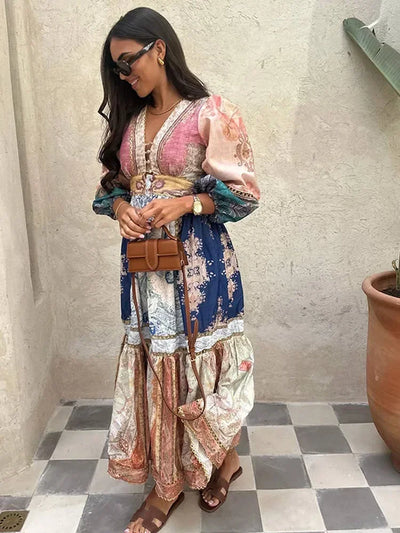 Angelin | Böhmisches Kleid mit Faltenärmeln
