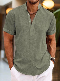 Tobias | Herren Polo Shirt V-Ausschnitt Bequem Klassisch Alltag Modern in Grün