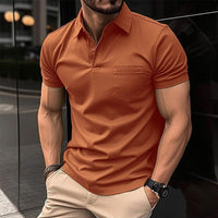 Herren T-Shirt - Modern Slim Fit Polo mit Kragen | Dehnbar in Orange