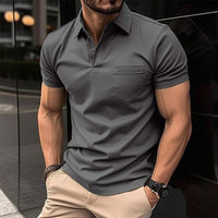 Herren T-Shirt - Modern Slim Fit Polo mit Kragen | Dehnbar in Grau