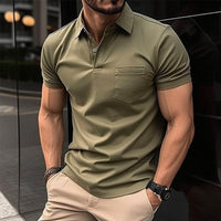 Herren T-Shirt - Modern Slim Fit Polo mit Kragen | Dehnbar in Grün