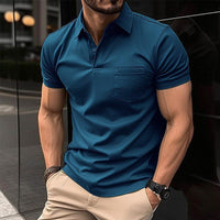 Herren T-Shirt - Modern Slim Fit Polo mit Kragen | Dehnbar in Blau