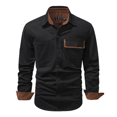 Langärmeliges Button-up-Hemd für Herren