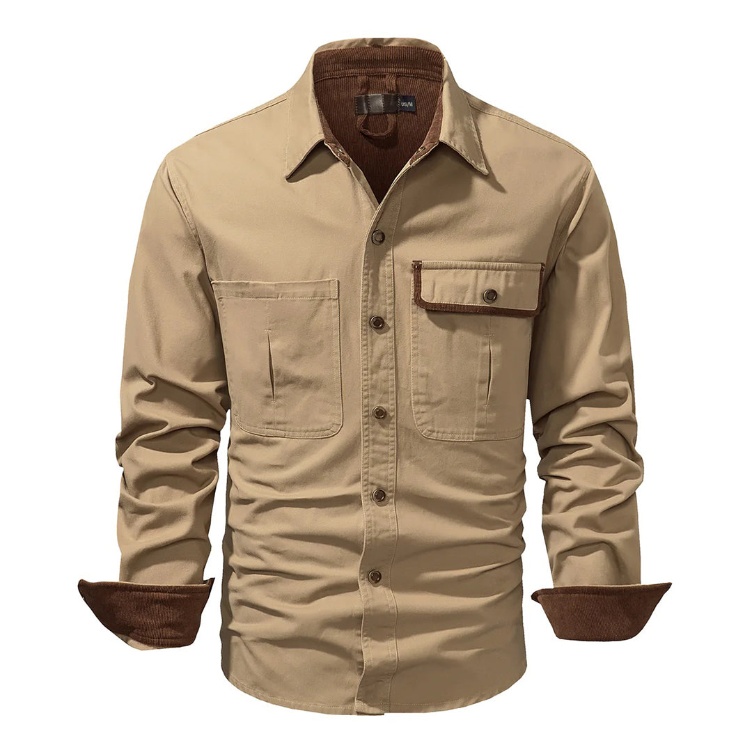 Langärmeliges Button-up-Hemd für Herren