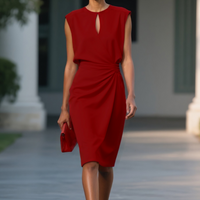 Rive | Damen Kleid Elegant Modern Feminin Festlich Vielseitig in Rot